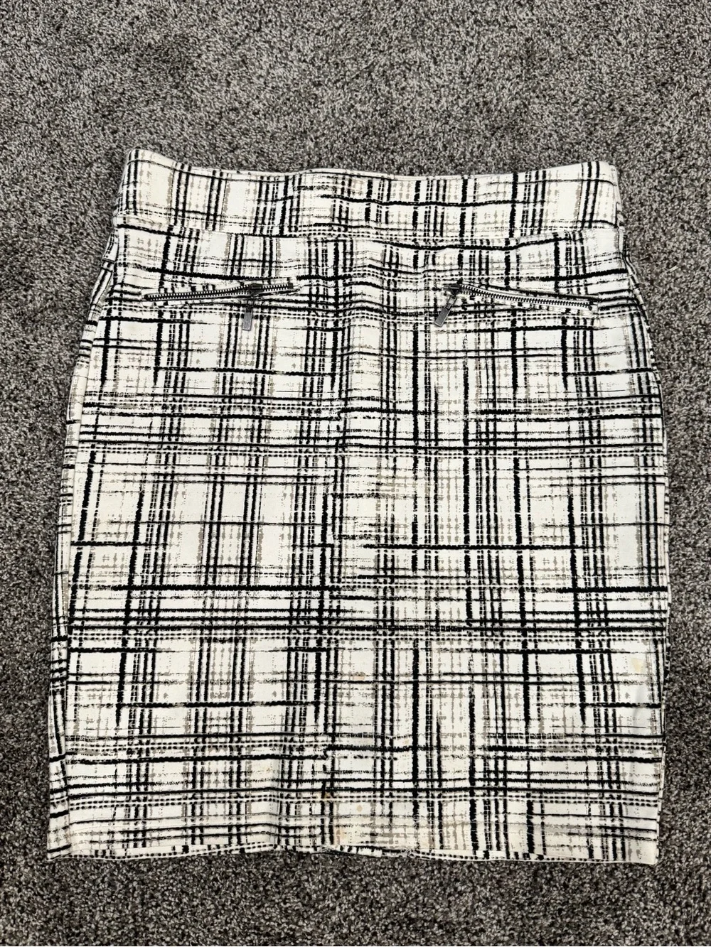 Liverpool Black and White Plaid Pencil Skirt